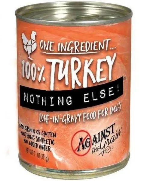 12/11 oz. Against The Grain Nothing Else- One Ingredient Turkey Dog Food - Treat